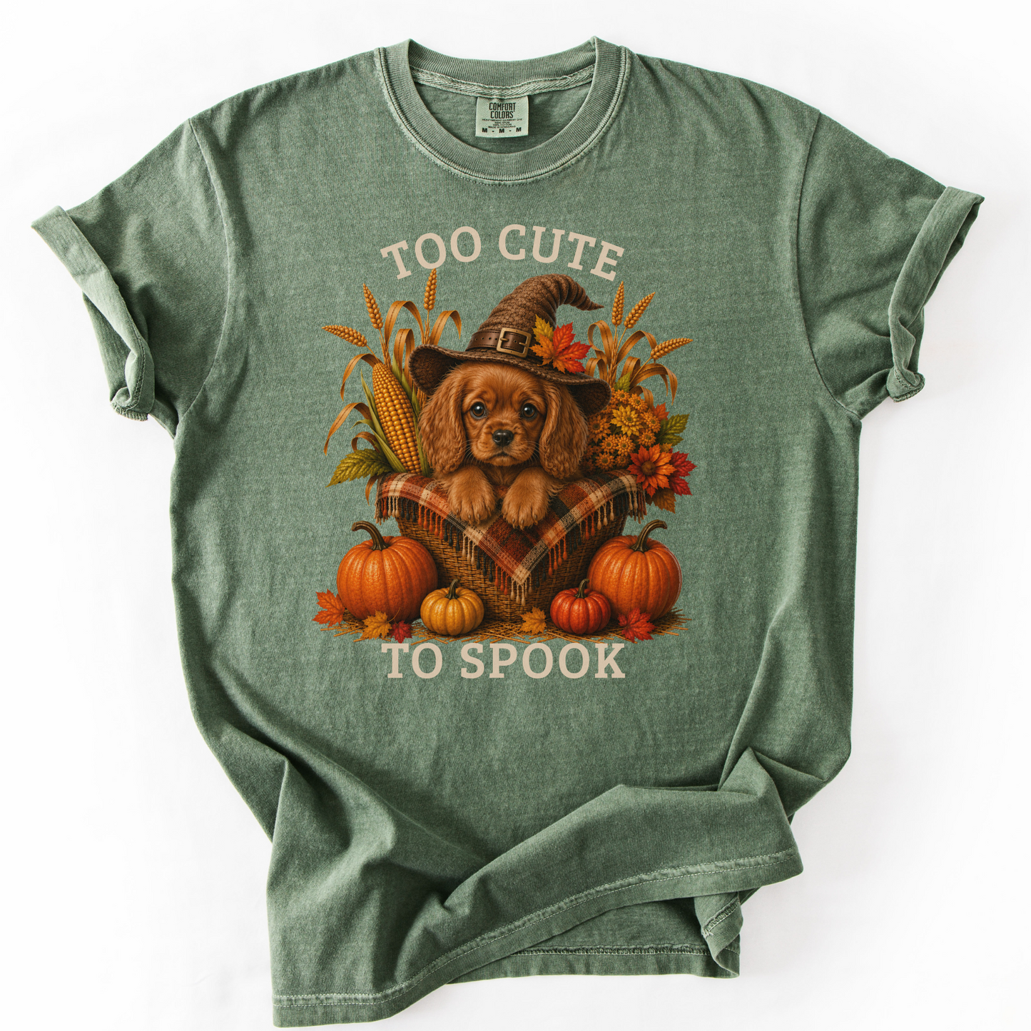 Ruby Cavalier Halloween Shirt, Too Cute To Spook Fall Dog Lover Tee