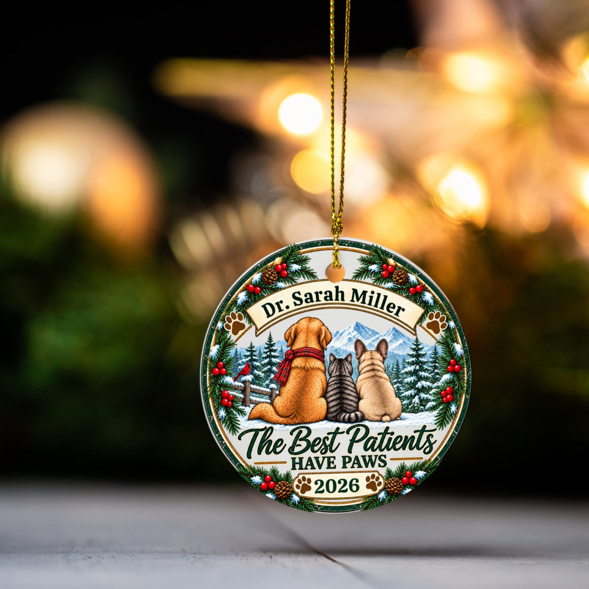 Personalized Veterinarian Ornament, Vet Christmas Gift, Best Vet Gift, Custom Pet Doctor Ornament