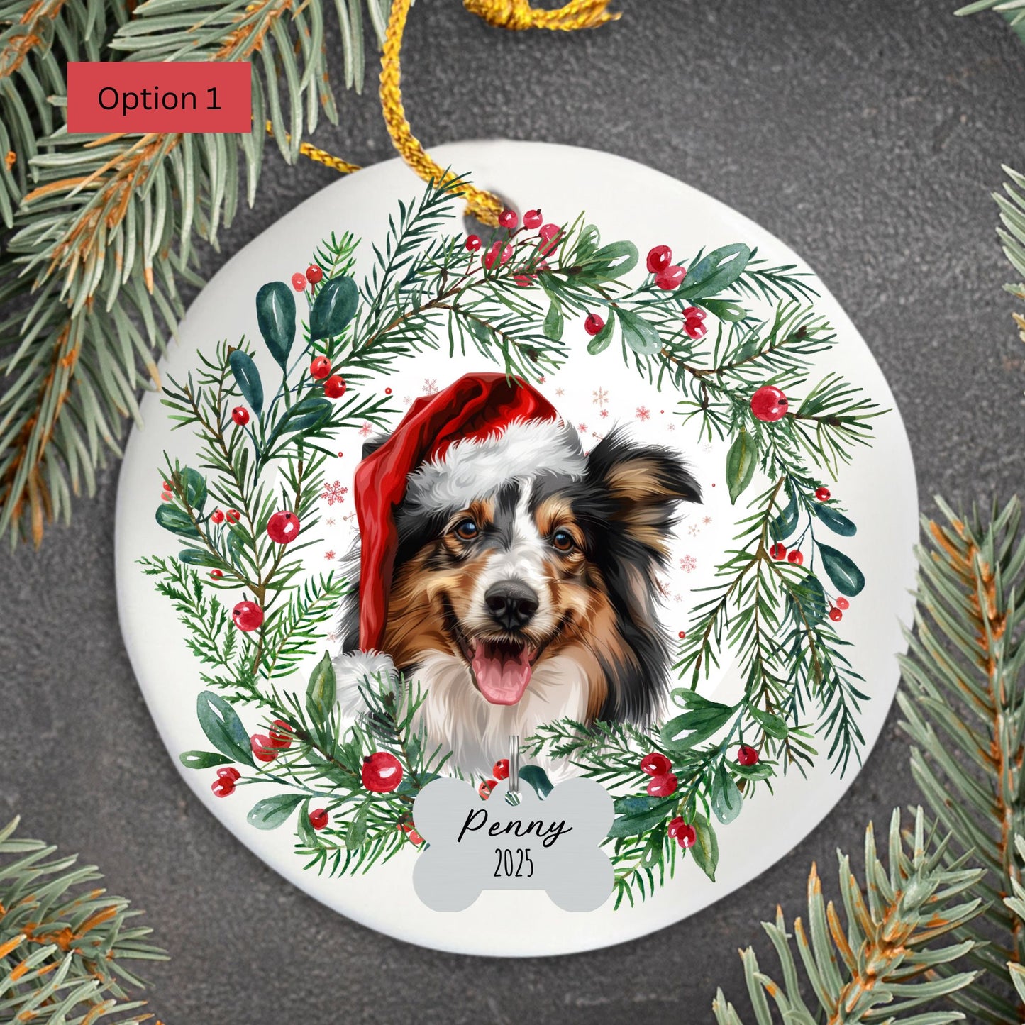 Personalized Sheltie Christmas Ornament