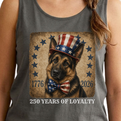 German Shepherd Patriotic Tank Top, 250 Years of Loyalty
