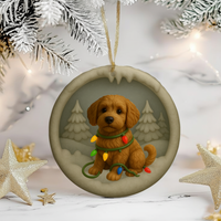 Load image into Gallery viewer, Personalized Labradoodle Christmas 3D Clay-Style Dog Keepsake