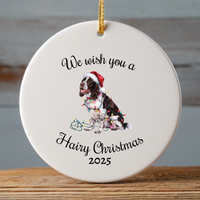 Load image into Gallery viewer, Christmas Brown Springer Spaniel Ornament, Christmas Lights Dog Keepsake
