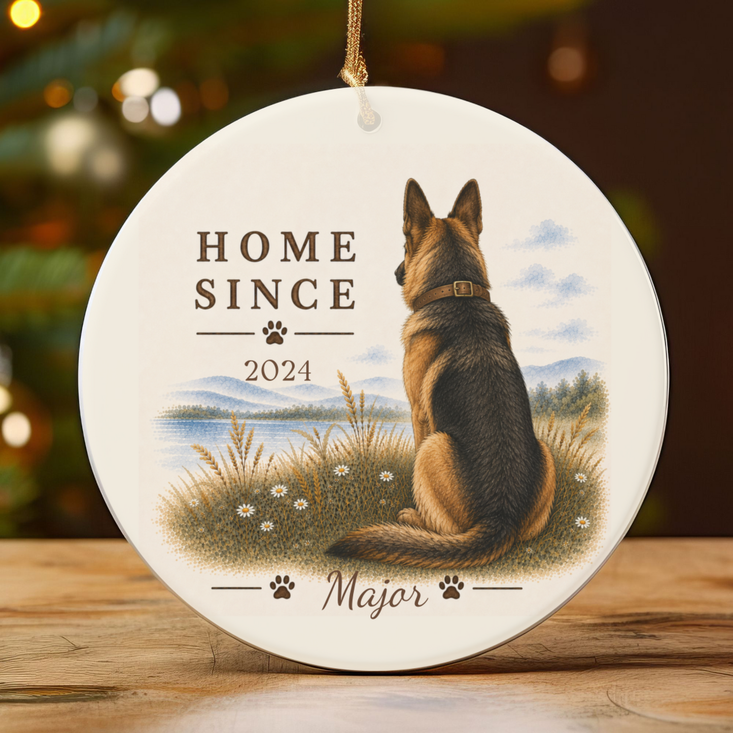 Personalized German Shepherd Ornament, Double Sided Gotcha Day Gift, Custom Dog Keepsake