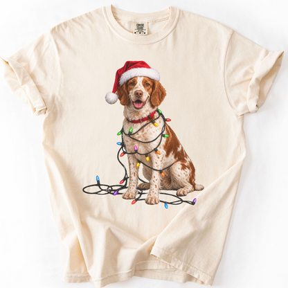 Brittany Spaniel Christmas Lights Shirt