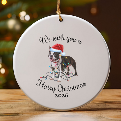 Christmas Boston Terrier Ornament, Christmas Lights Dog Keepsake, Christmas Dog, Boston Terrier Mom, Gift For Dog Lover, Boston Terrier