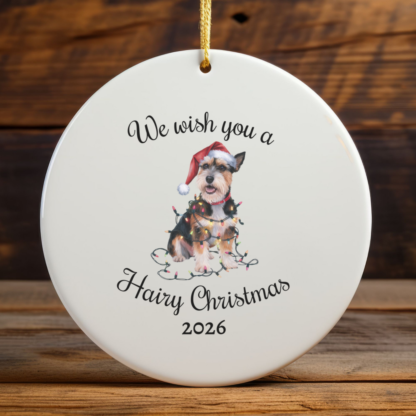 Christmas Norfolk Terrier Ornament, Christmas Lights Dog Keepsake