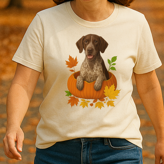 German Shorthaired Pointer Pumpkin Shirt, Fall Comfort Colors Dog Lover Tee