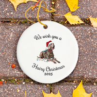 Load image into Gallery viewer, Christmas Weimaraner Ornament, Christmas Lights Dog Keepsake
