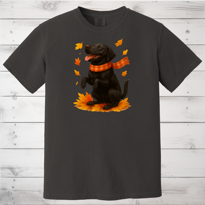 Black Labrador Autumn Sweatshirt, Cute Fall Dog Shirt, Dog Lovers Gift, Cozy Dog Sweater, Labrador in Leaves, Gift For Pet Moms