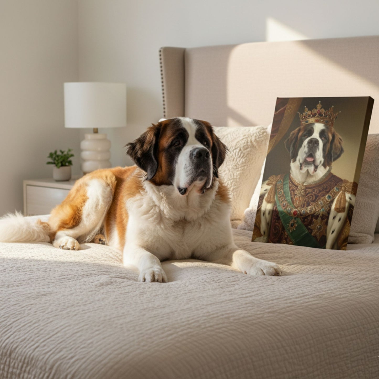 Personalized Royal King Dog Portrait – Custom Renaissance Pet Art Canvas