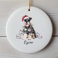 Load image into Gallery viewer, Personalized Schnauzer Ornament, Custom Dog Lover Gift
