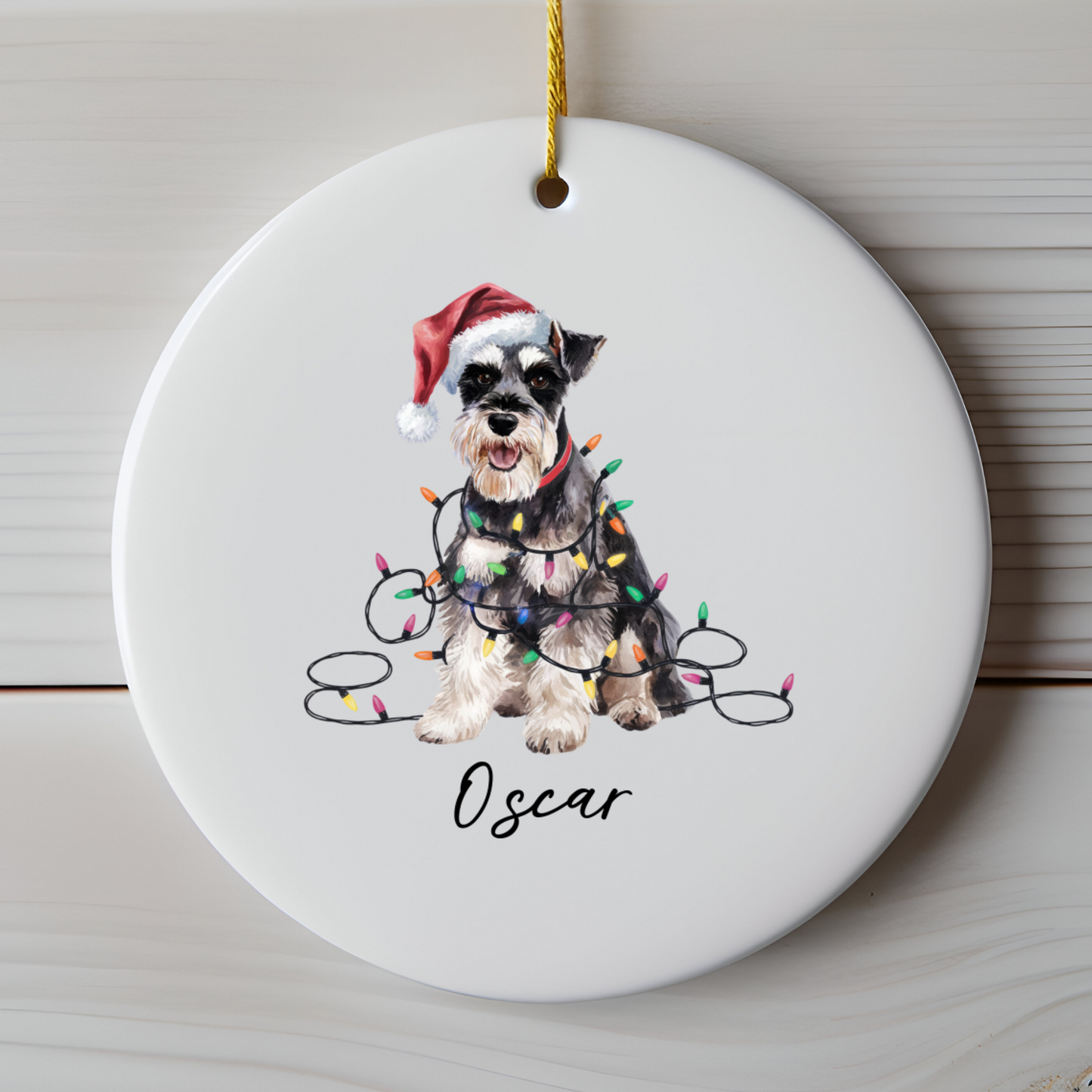 Personalized Schnauzer Ornament, Custom Dog Lover Gift