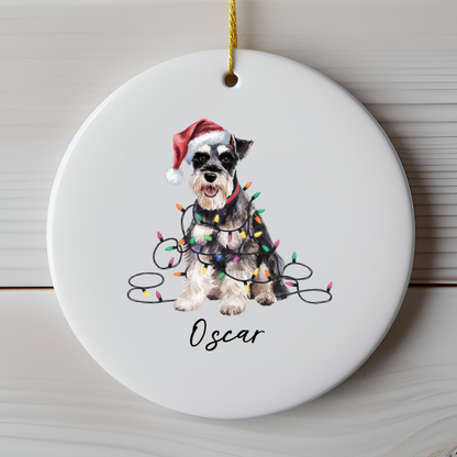 Personalized Schnauzer Ornament, Custom Dog Lover Gift