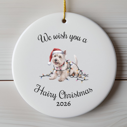 Christmas West Highland Terrier Ornament, Christmas Lights Dog Keepsake
