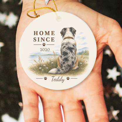 Personalized Australian Shepherd Ornament, Double Sided Aussie Gotcha Day Gift, Custom Dog Keepsake