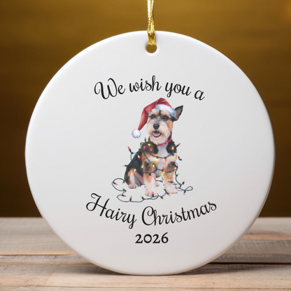 Christmas Norfolk Terrier Ornament, Christmas Lights Dog Keepsake