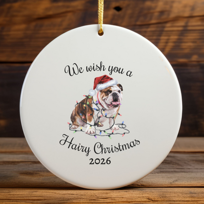 Christmas Bulldog Ornament, Bulldog Mom, Christmas Lights Dog Keepsake, Christmas Dog, Gift For Dog Lover, Bulldog