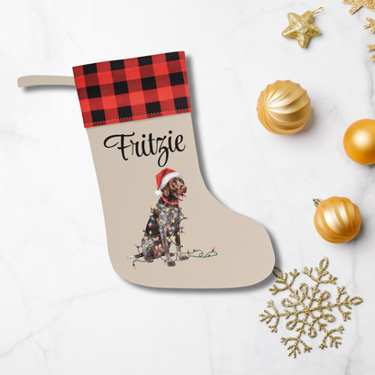 Personalized German Shorthaired Pointer Christmas Stocking, Holiday Decor Gift for Pet Lovers