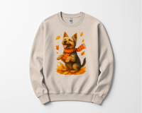 Load image into Gallery viewer, Yorkshire Terrier Fall Sweatshirt, Dog Lover Autumn Shirt, Cute Pet Apparel, Cozy Fall Dog Fashion, Gifts for Dog Owners
