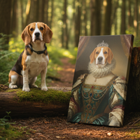 Load image into Gallery viewer, Personalized Queen Dog Portrait, Custom Renaissance Pet Art Canvas