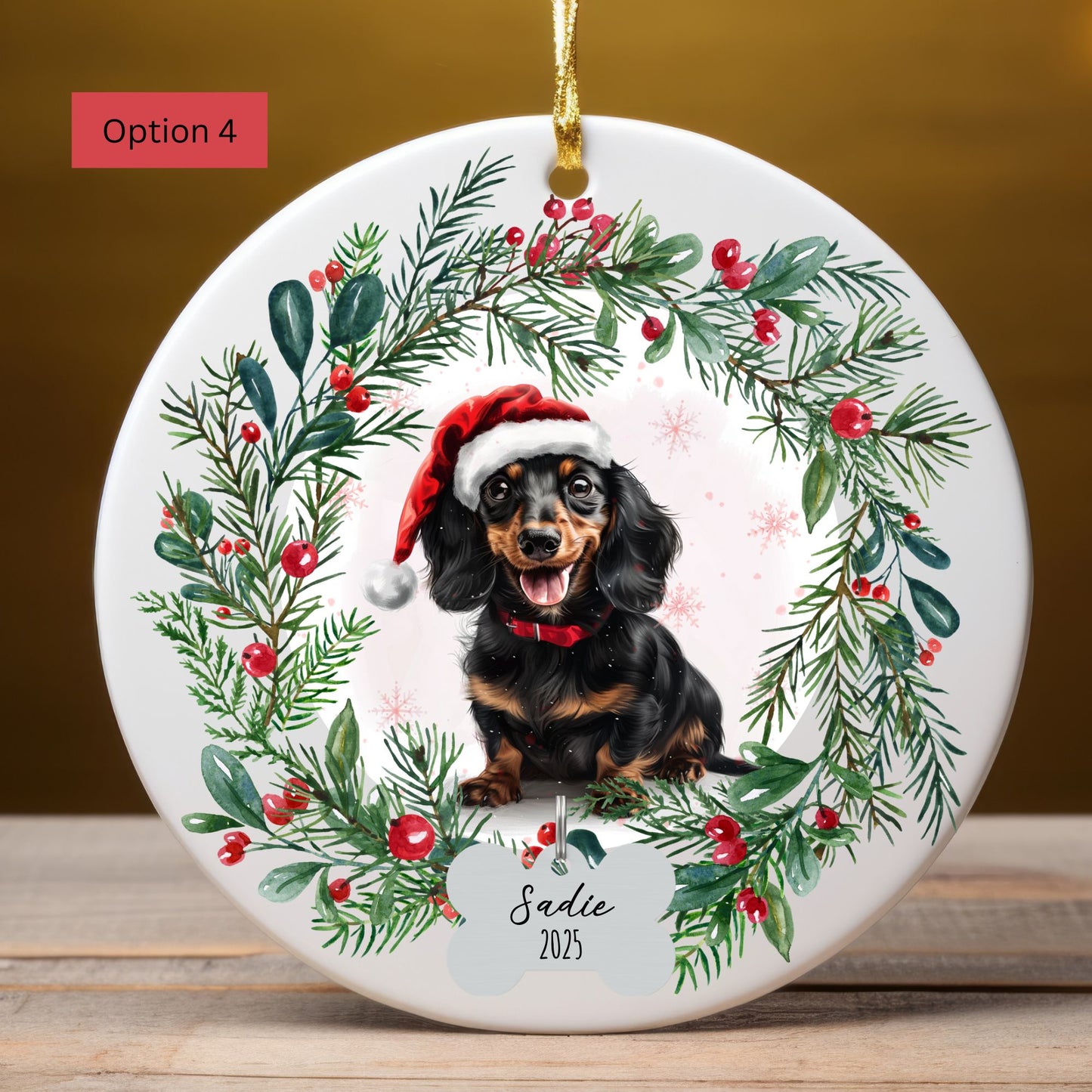 Personalized Dachshund Christmas Ornament