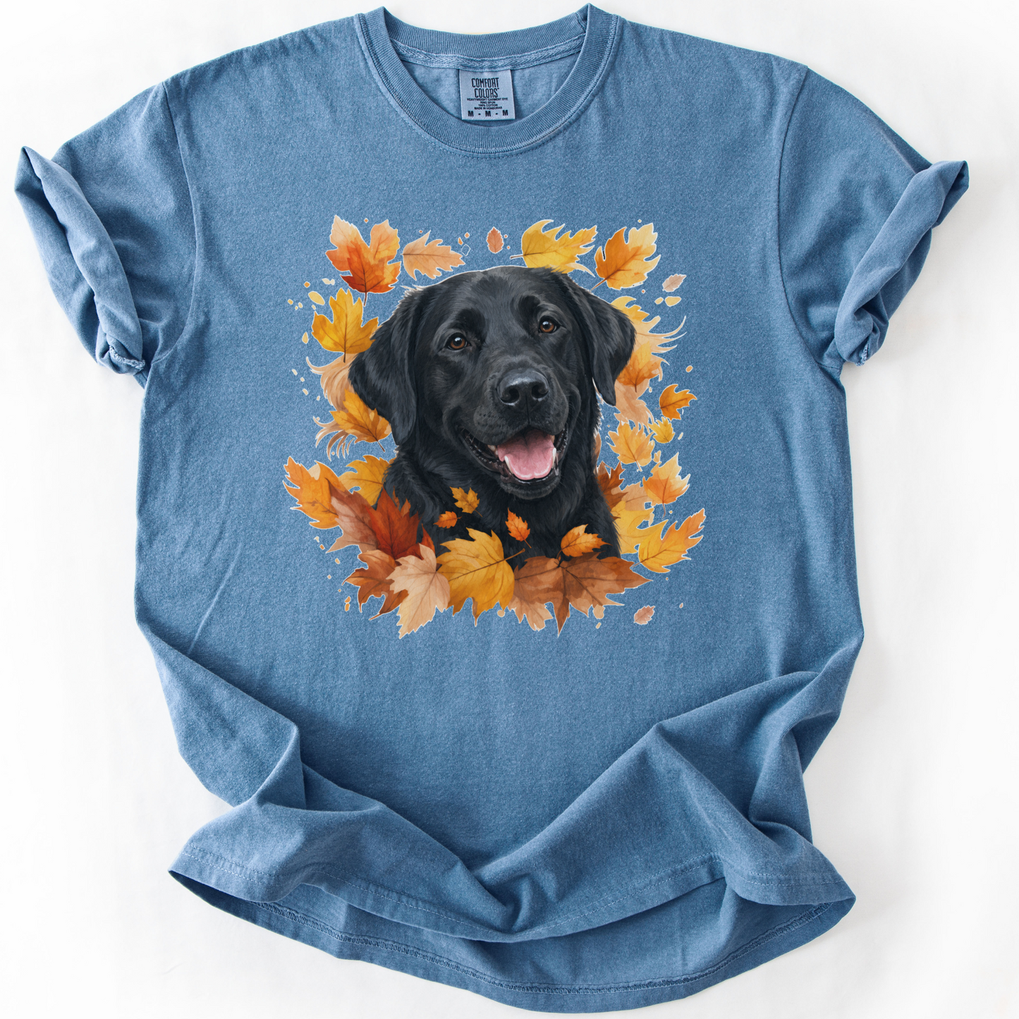 Black Lab Fall Shirt, Autumn Dog Mom Comfort Colors Tee