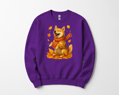 Shiba Inu Fall Shirt, Cozy Pet Sweatshirt, Shiba Lover Gift Clothing, Autumn Leaves Apparel, Cute Dog Shirt, Dog Enthusiast Gift