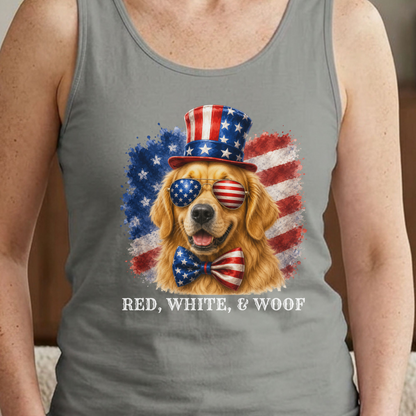 Patriotic Golden Retriever Tank Top