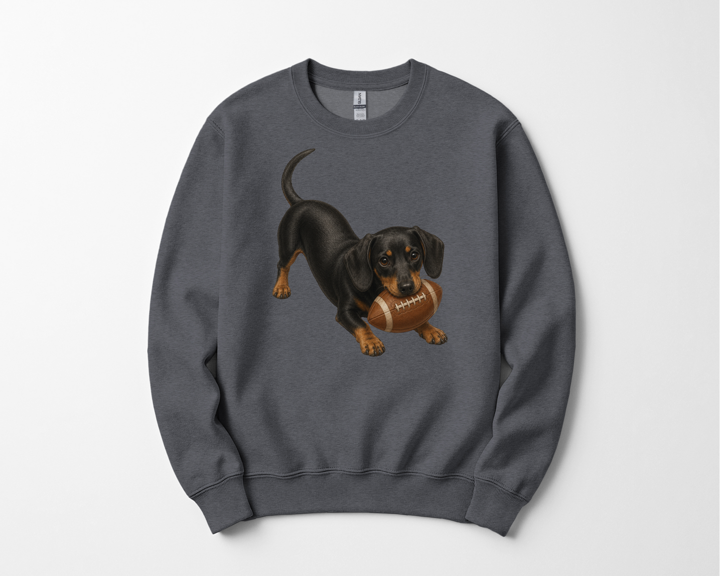 Black Tan Dachshund Football Sweatshirt