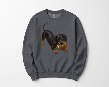 Black Tan Dachshund Football Sweatshirt