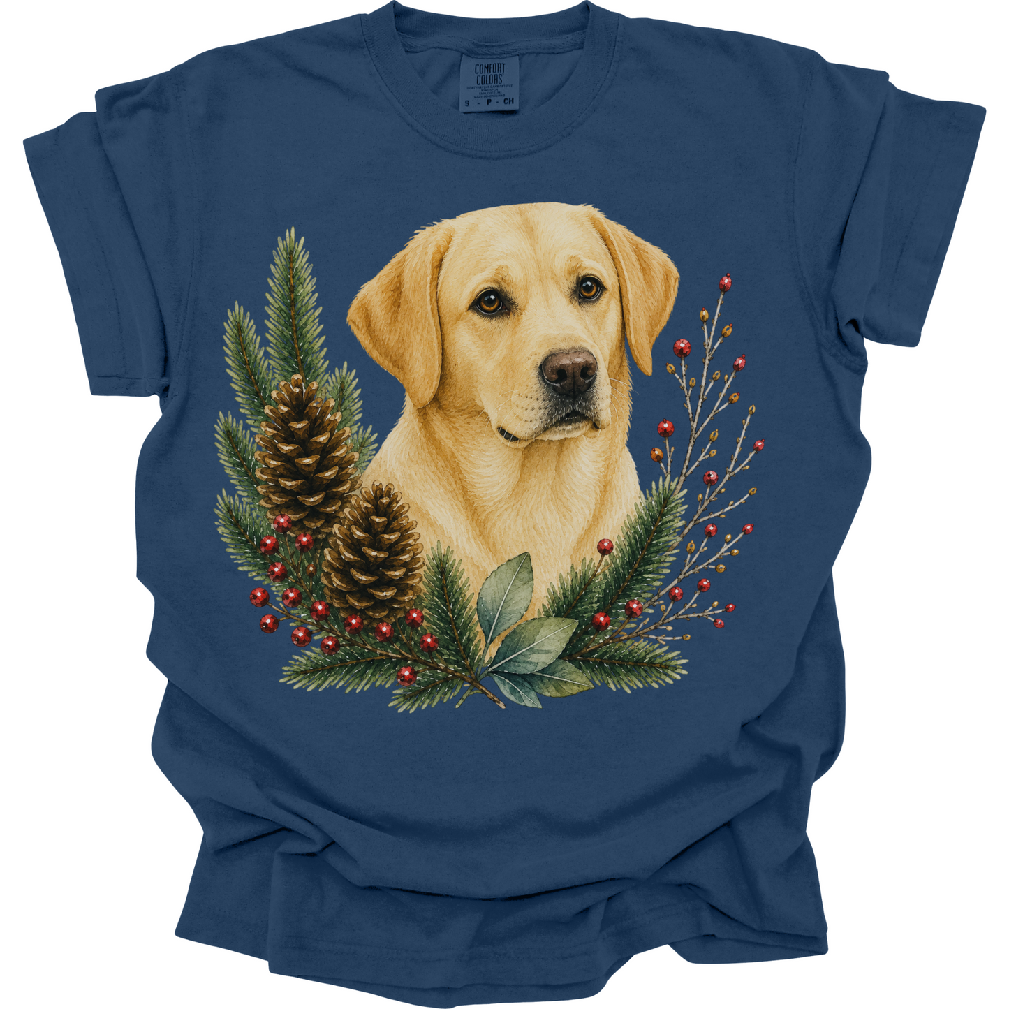 Yellow Lab Christmas Shirt, Labrador Retriever Dog Mom Tee, Holiday Lab Lover Gift