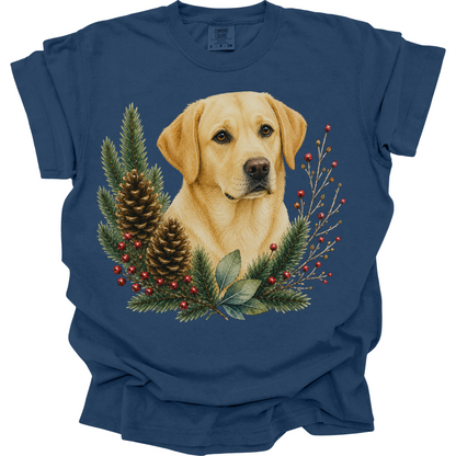 Yellow Lab Christmas Shirt, Labrador Retriever Dog Mom Tee, Holiday Lab Lover Gift