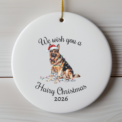 Christmas German Shepherd Ornament, Christmas Lights Dog Keepsake
