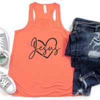 Load image into Gallery viewer, Jesus Heart Shirt, Tank or Hoodie, Christian Apparel for Women, Faith Graphic Tee, Cute Jesus Lover Gift
