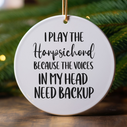 Harpsichord Ornament, Ceramic Musician Gift
