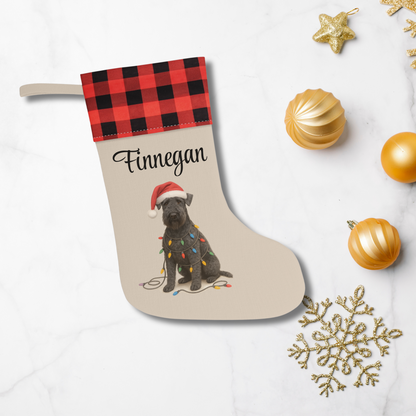 Personalized Kerry Blue Terrier Christmas Stocking, Holiday Decor Gift for Pet Lovers