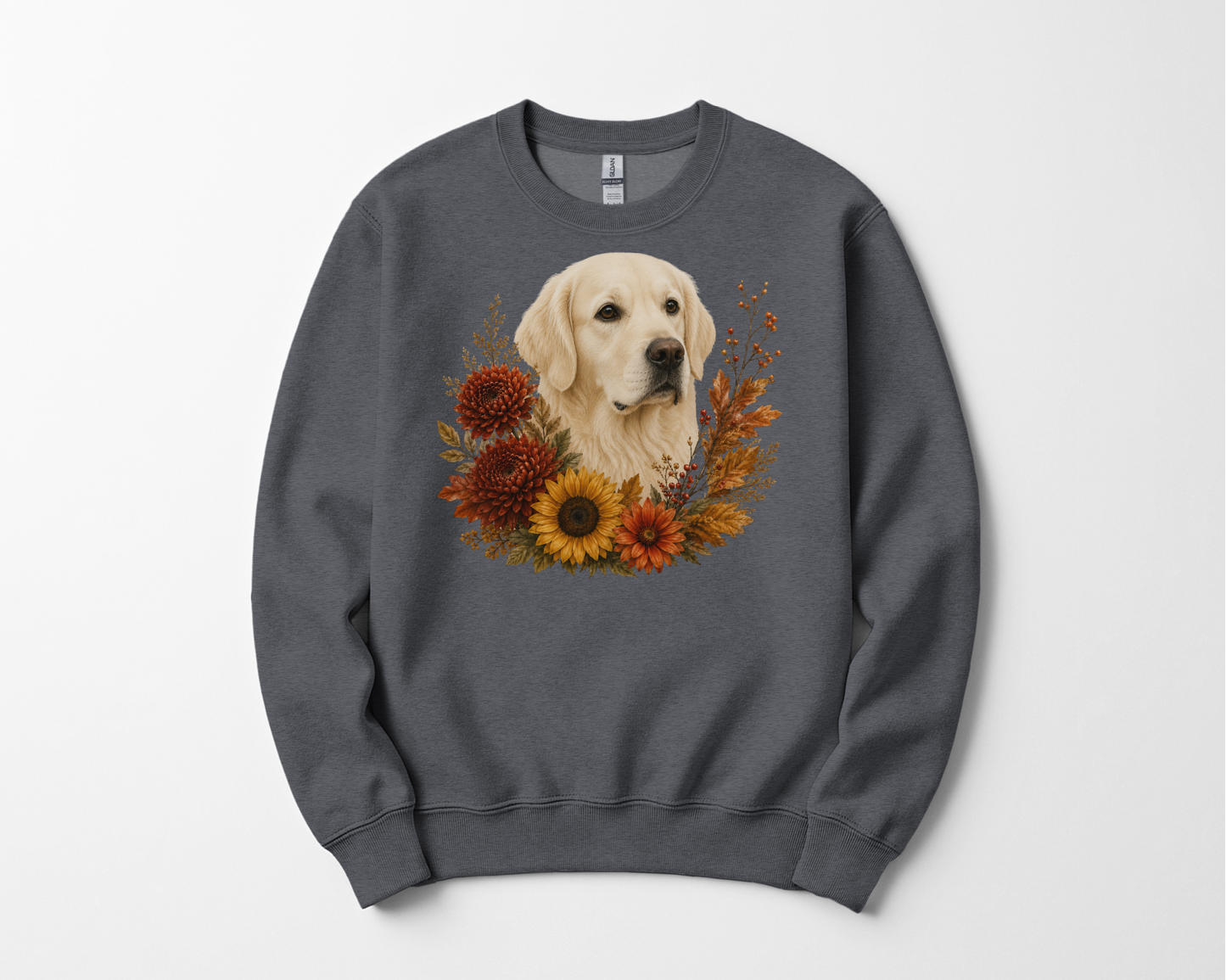 English Cream Golden Retriever Autumn Floral Sweatshirt
