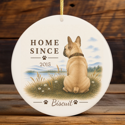 Personalized French Bulldog Ornament, Double Sided Frenchie Gotcha Day Gift, Custom Dog Keepsake