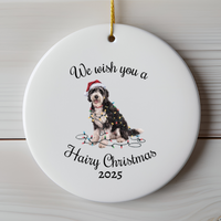 Load image into Gallery viewer, Christmas Labradoodle Ornament, Christmas Lights Dog Keepsake
