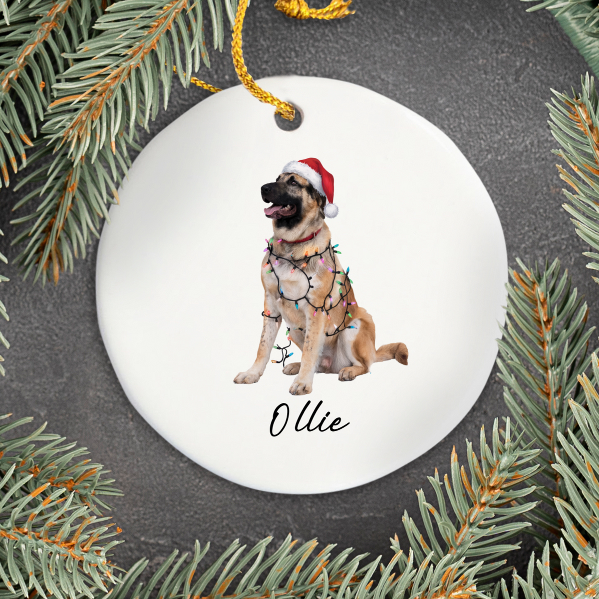 Personalized Anatolian Shepherd Christmas Lights Ornament