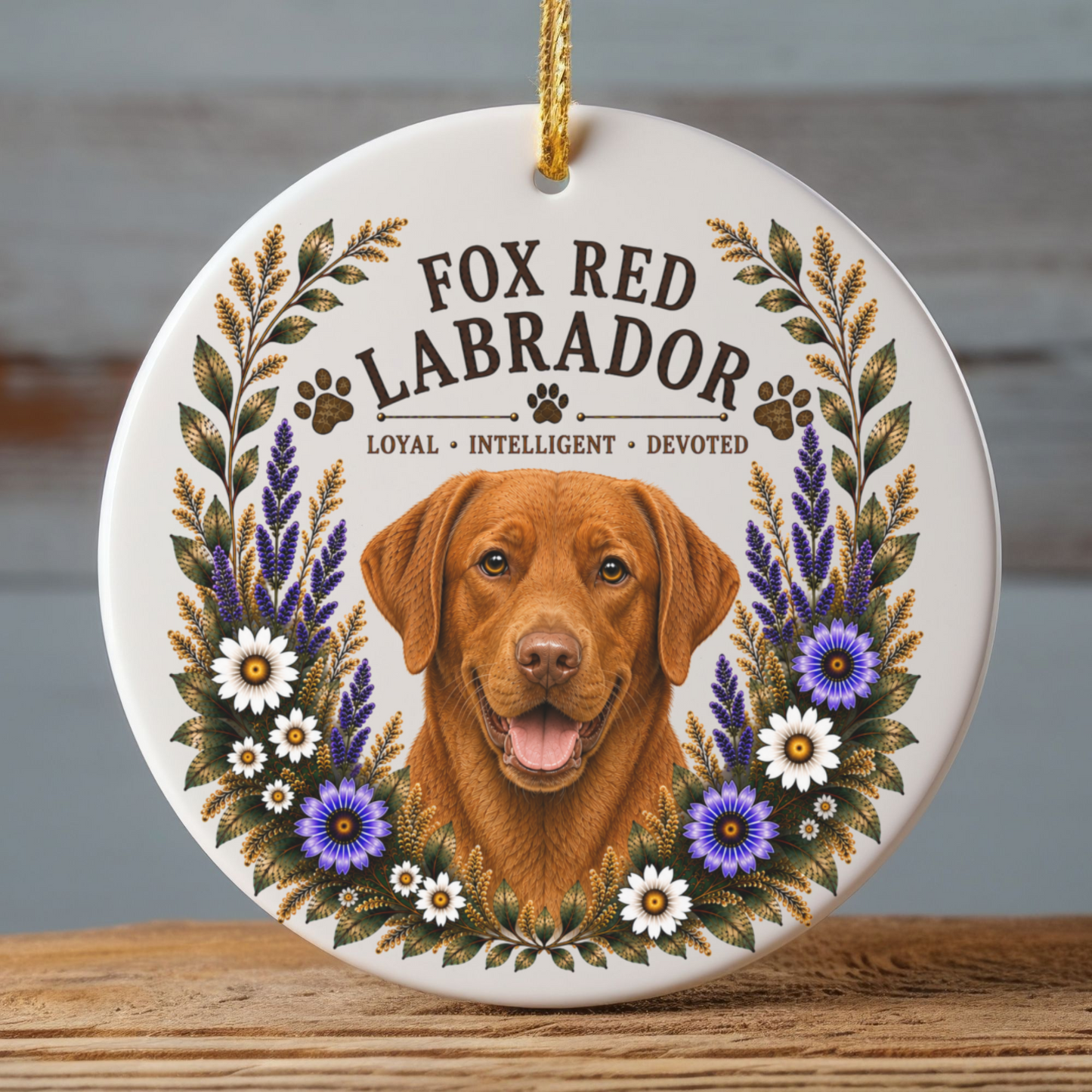Fox Red Lab Loyal • Intelligent• Devoted Ornament