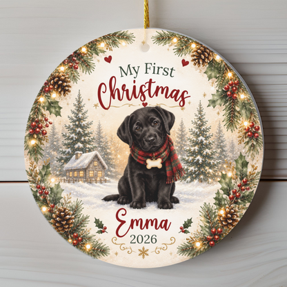Personalized First Christmas Pet Ornament Custom Dog Memorial Photo Keepsake Gift