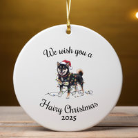 Load image into Gallery viewer, Christmas Black Shiba Inu Ornament, Christmas Lights Dog Keepsake
