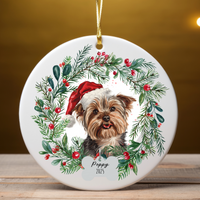 Load image into Gallery viewer, Personalized Yorkshire Terrier Christmas Ornament