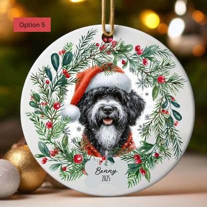 Personalized Portuguese Water Dog Christmas Ornament