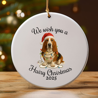 Load image into Gallery viewer, Christmas Basset Hound Ornament, Christmas Dog Keepsake

