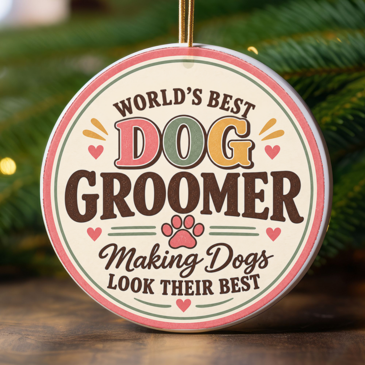 Personalized Dog Groomer Ornament