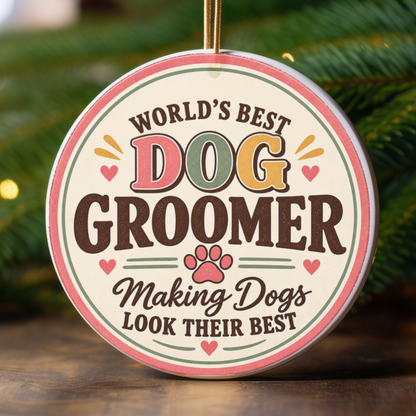 Personalized Dog Groomer Ornament