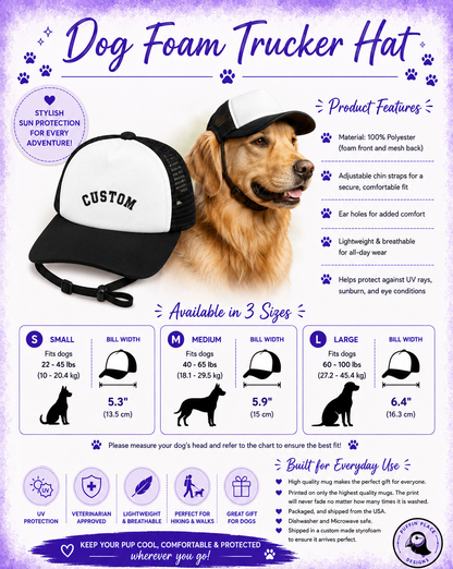 Personalized Dog Foam Trucker Hat | Custom Pet Baseball Cap