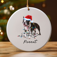 Load image into Gallery viewer, Personalized Boston Terrier Christmas Lights Ornament
